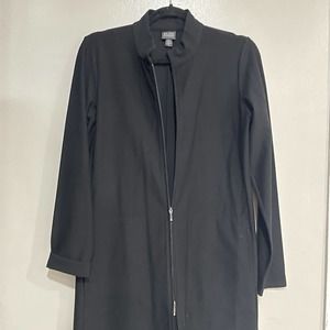 Eileen Fisher Jacket Small Solid Black Long Sleeve Full Zip Long
